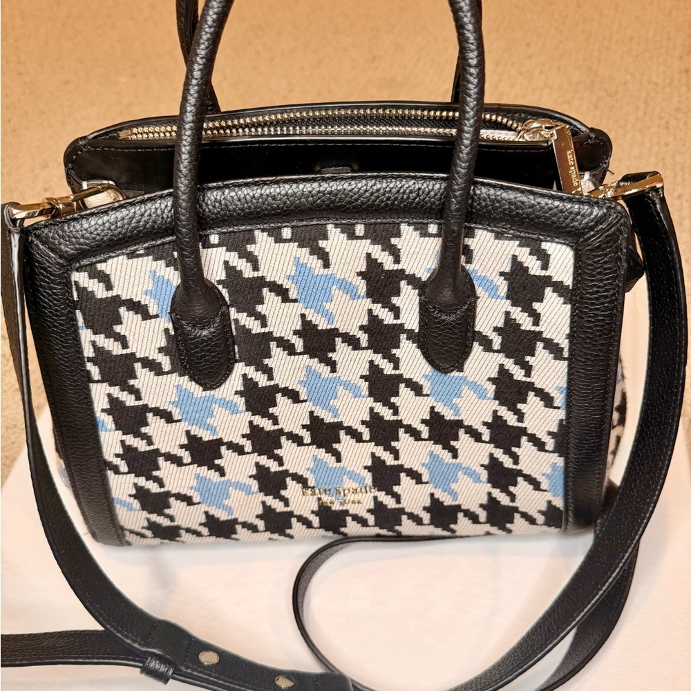 Kate Spade Black and Blue Houndstooth Women's Bag